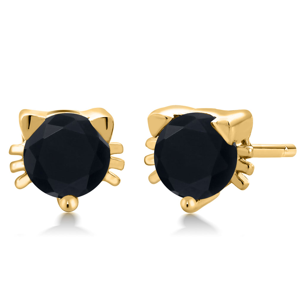 Onyx - December_18K Yellow Gold Plated Silver_Earrings in 18K Yellow Gold Plated Silver