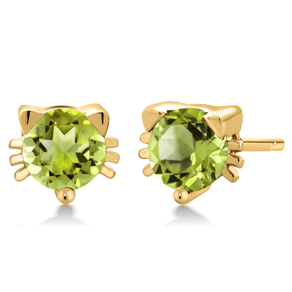 Peridot - August_18K Yellow Gold Plated Silver_Earrings in 18K Yellow Gold Plated Silver