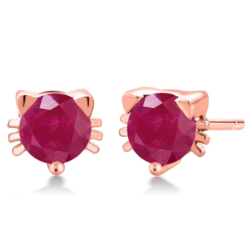 Ruby - July_18K Rose Gold Plated Silver_Earrings in 18K Rose Gold Plated Silver