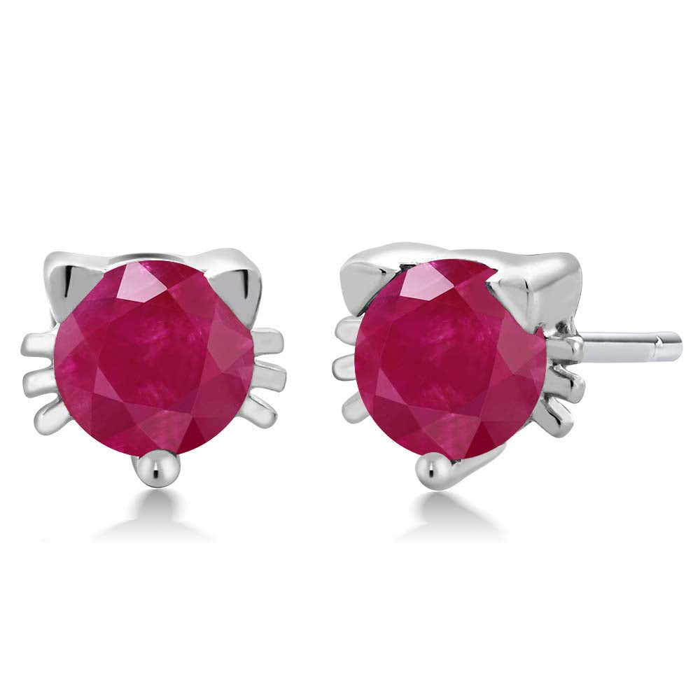 Ruby - July_925 Sterling Silver_Earrings in 925 Sterling Silver