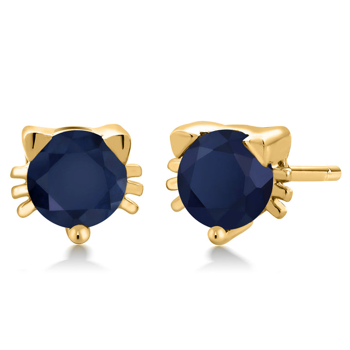 Blue Sapphire - September_Yellow Gold Plated Silver