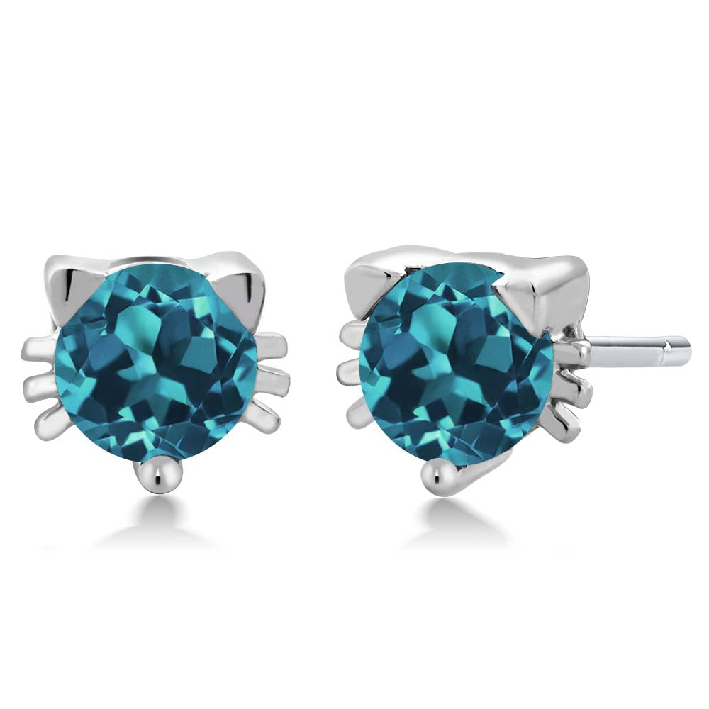 London Blue Topaz - November_925 Sterling Silver_Earrings in 925 Sterling Silver