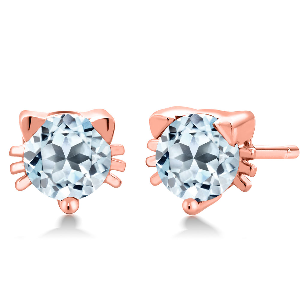 Sky Blue Topaz - November_18K Rose Gold Plated Silver_Earrings in 18K Rose Gold Plated Silver