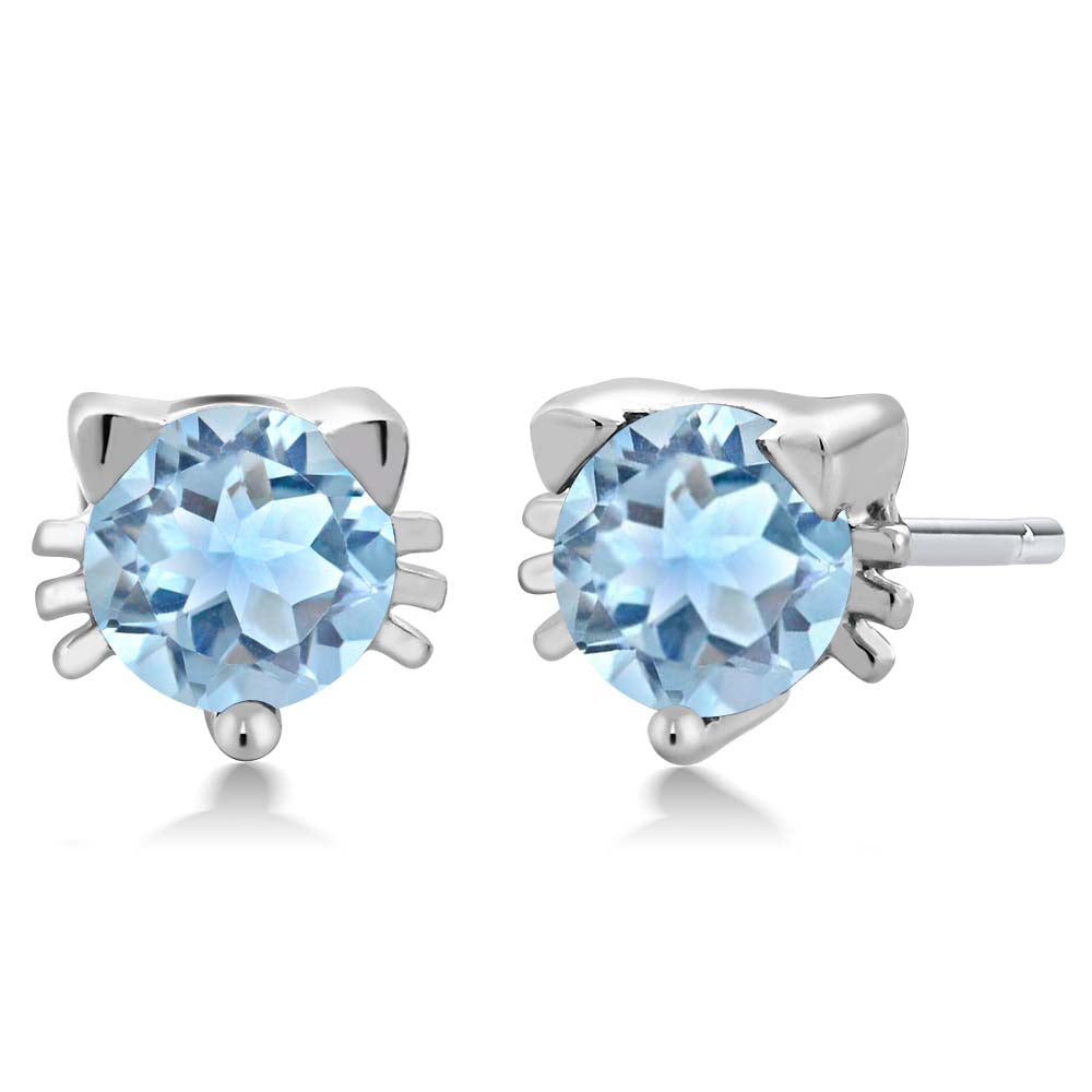 Sky Blue Topaz - November_925 Sterling Silver_Earrings in 925 Sterling Silver