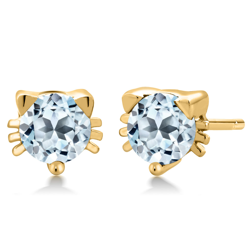 Sky Blue Topaz - November_18K Yellow Gold Plated Silver_Earrings in 18K Yellow Gold Plated Silver
