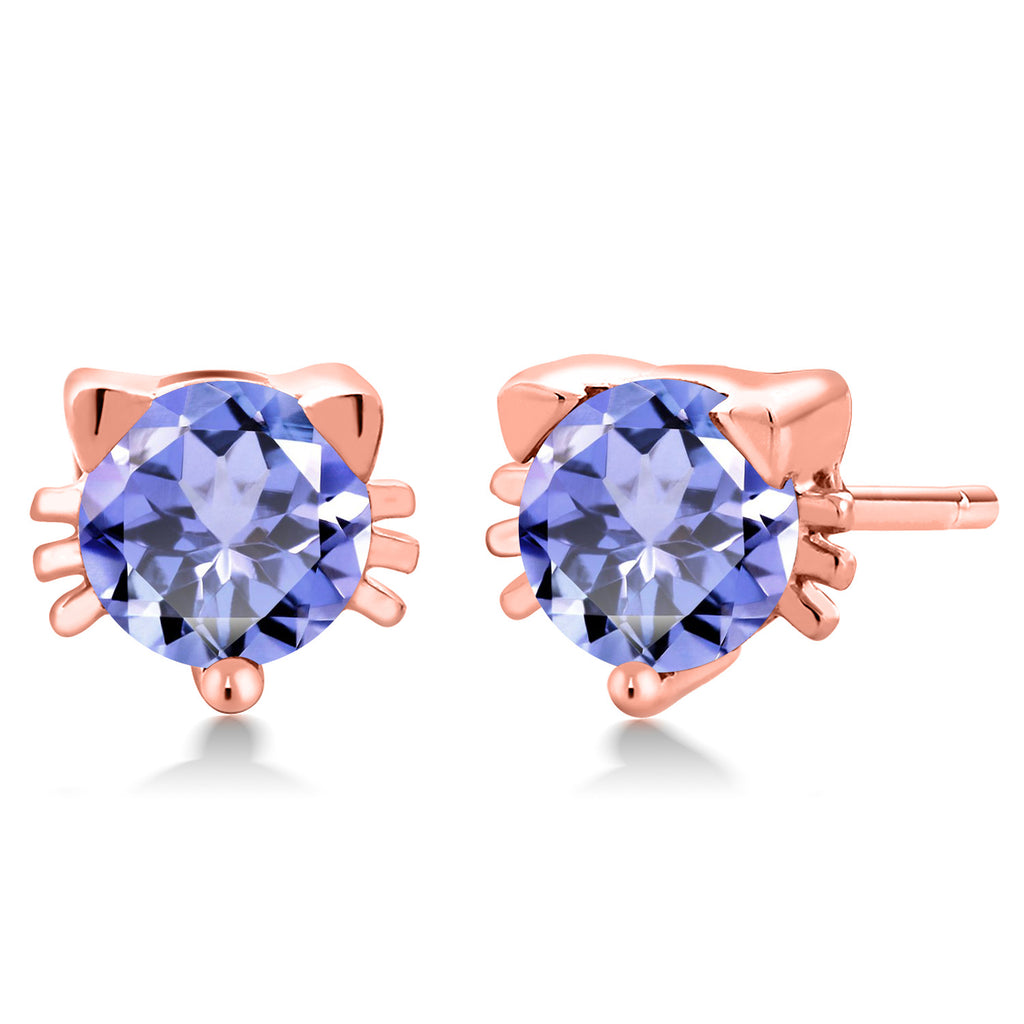 Tanzanite - December_18K Rose Gold Plated Silver_Earrings in 18K Rose Gold Plated Silver