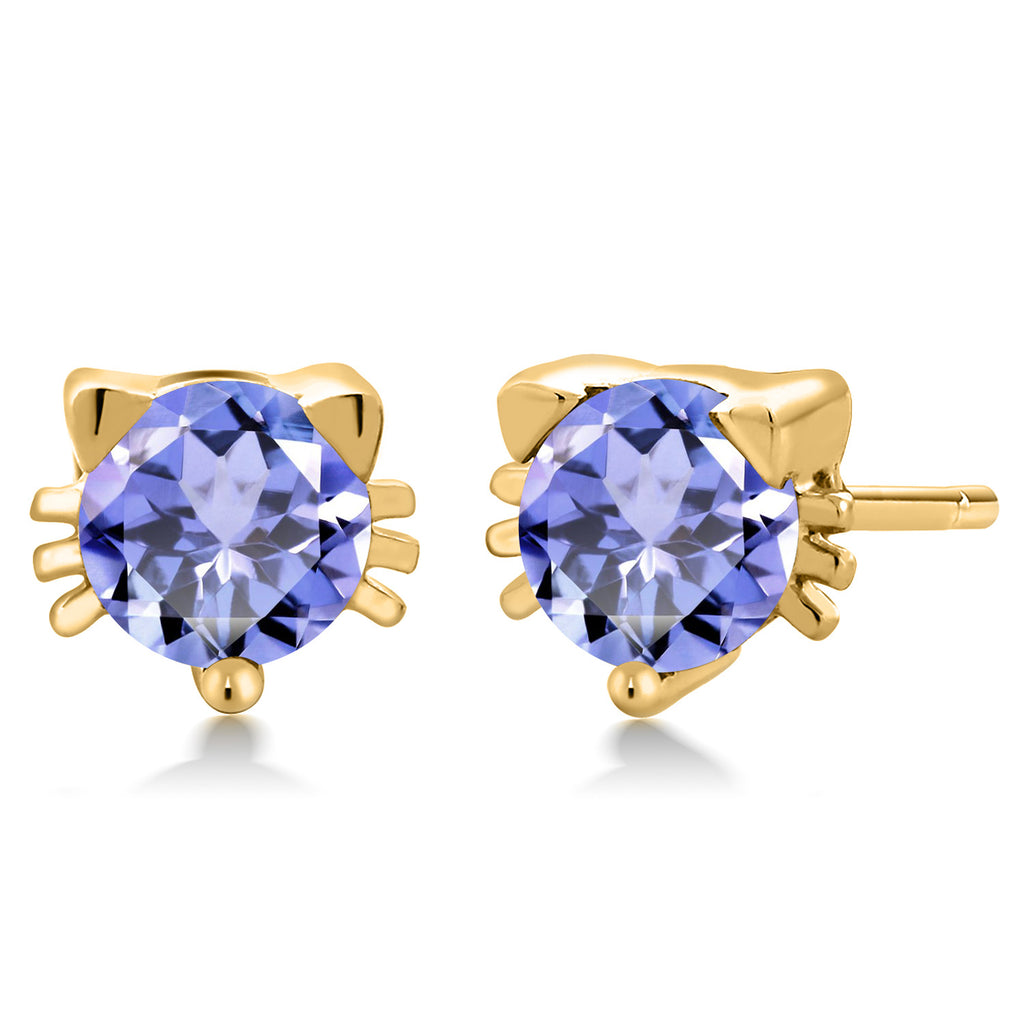 Tanzanite - December_18K Yellow Gold Plated Silver_Earrings in 18K Yellow Gold Plated Silver