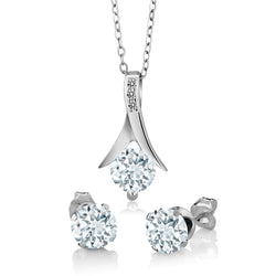 Pendant Earrings Set in 925 Sterling Silver