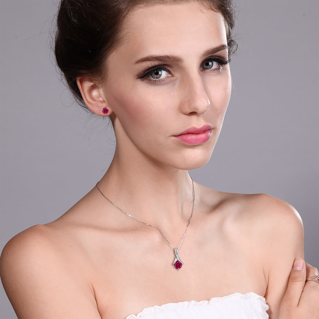 Pendant Earrings Set in 925 Sterling Silver