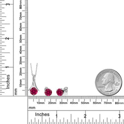 Pendant Earrings Set in 925 Sterling Silver