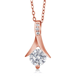 Pendant Earrings Set in 925 Rose Gold Plated Silver