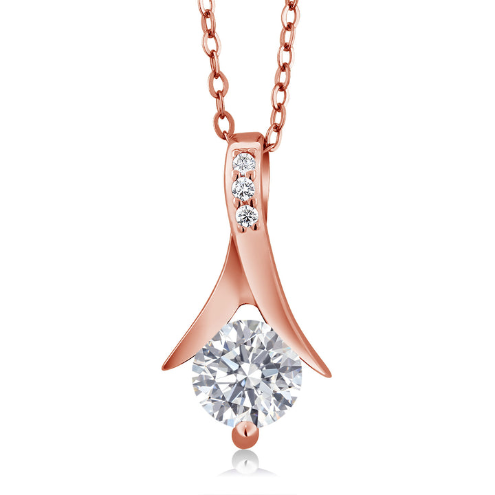 Pendant Earrings Set in 925 Rose Gold Plated Silver