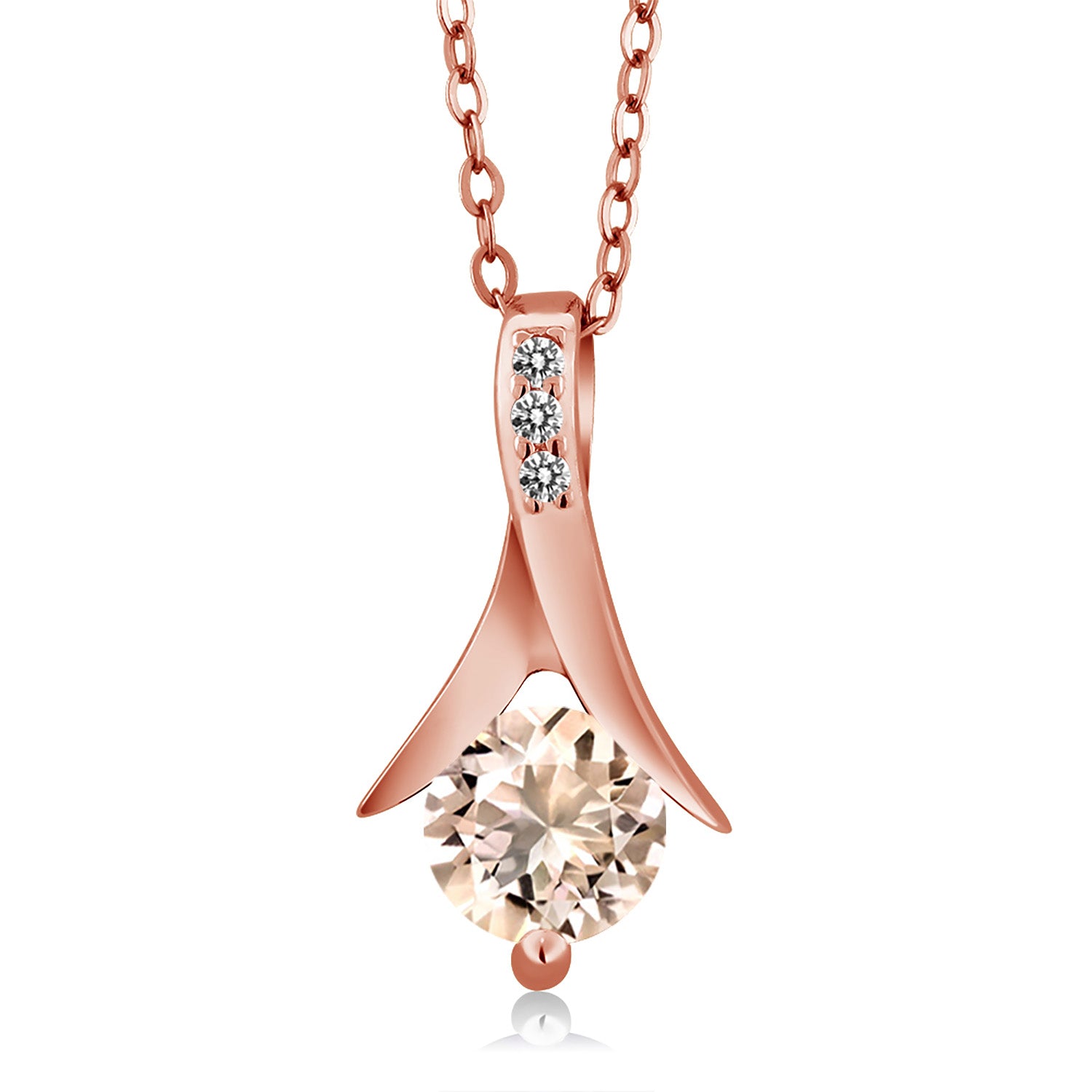Pendant Earrings Set in 925 Rose Gold Plated Silver