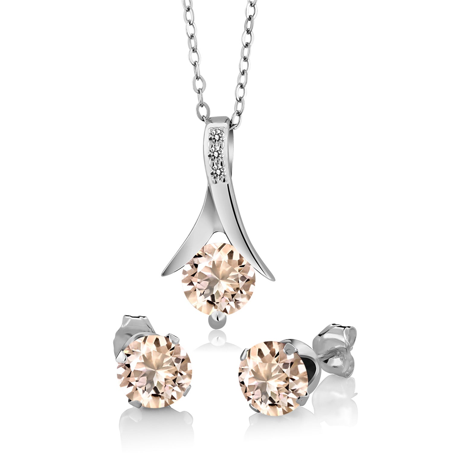 Pendant Earrings Set in 925 Sterling Silver