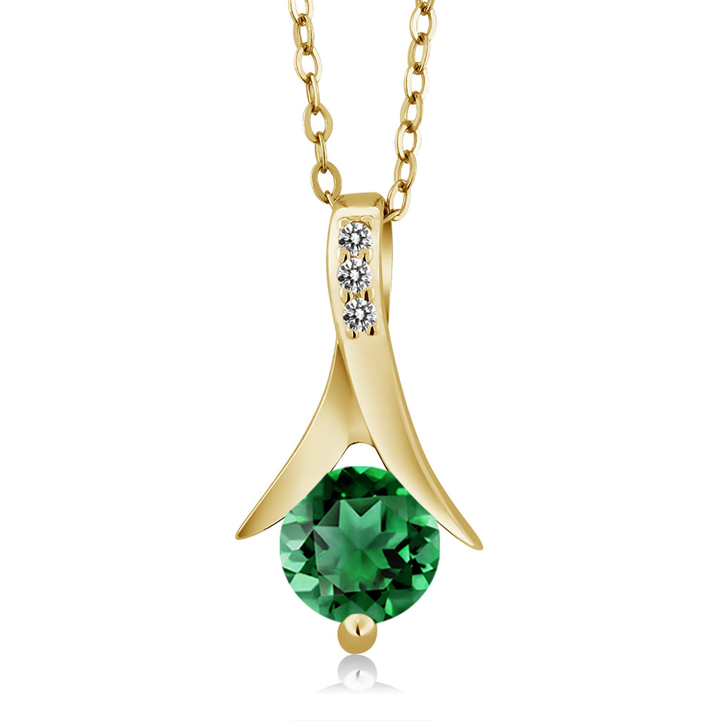 Pendant Earrings Set in 925 Yellow Gold Plated Silver