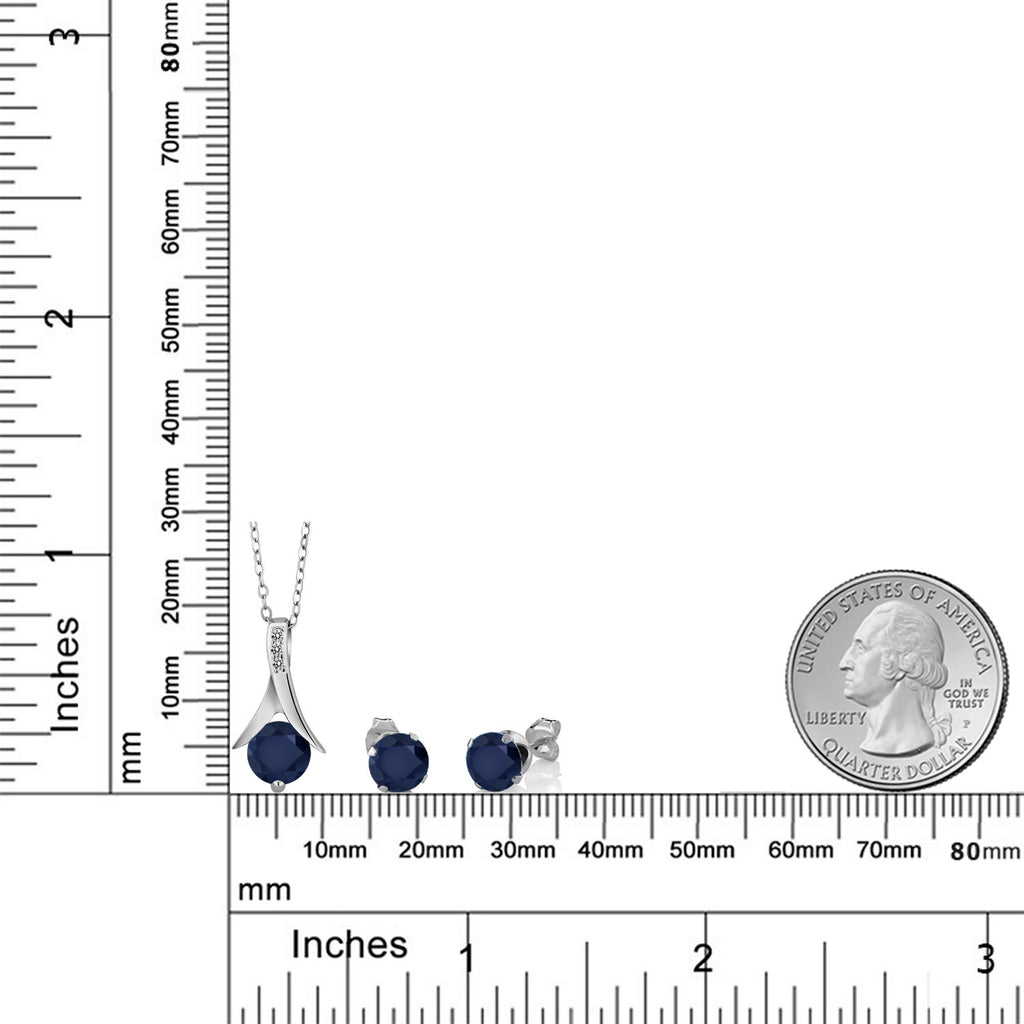 Pendant Earrings Set in 925 Sterling Silver