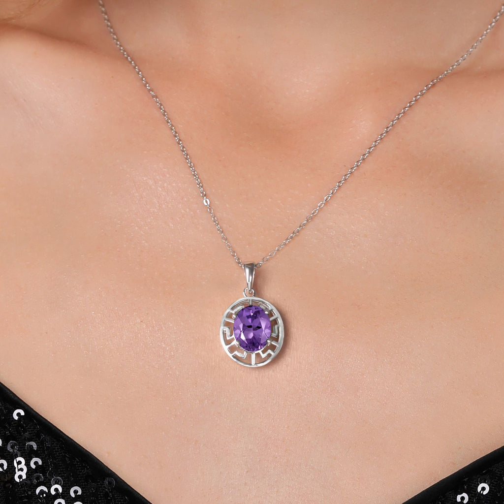 Amethyst - February_Pendant in 925 Sterling Silver