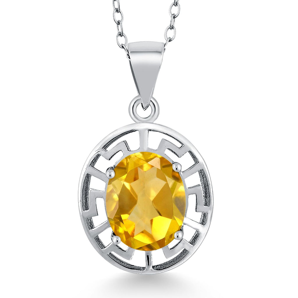 Citrine - November_Pendant in 925 Sterling Silver
