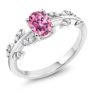 Pink Moissanite - April_7_Ring in 925 Sterling Silver