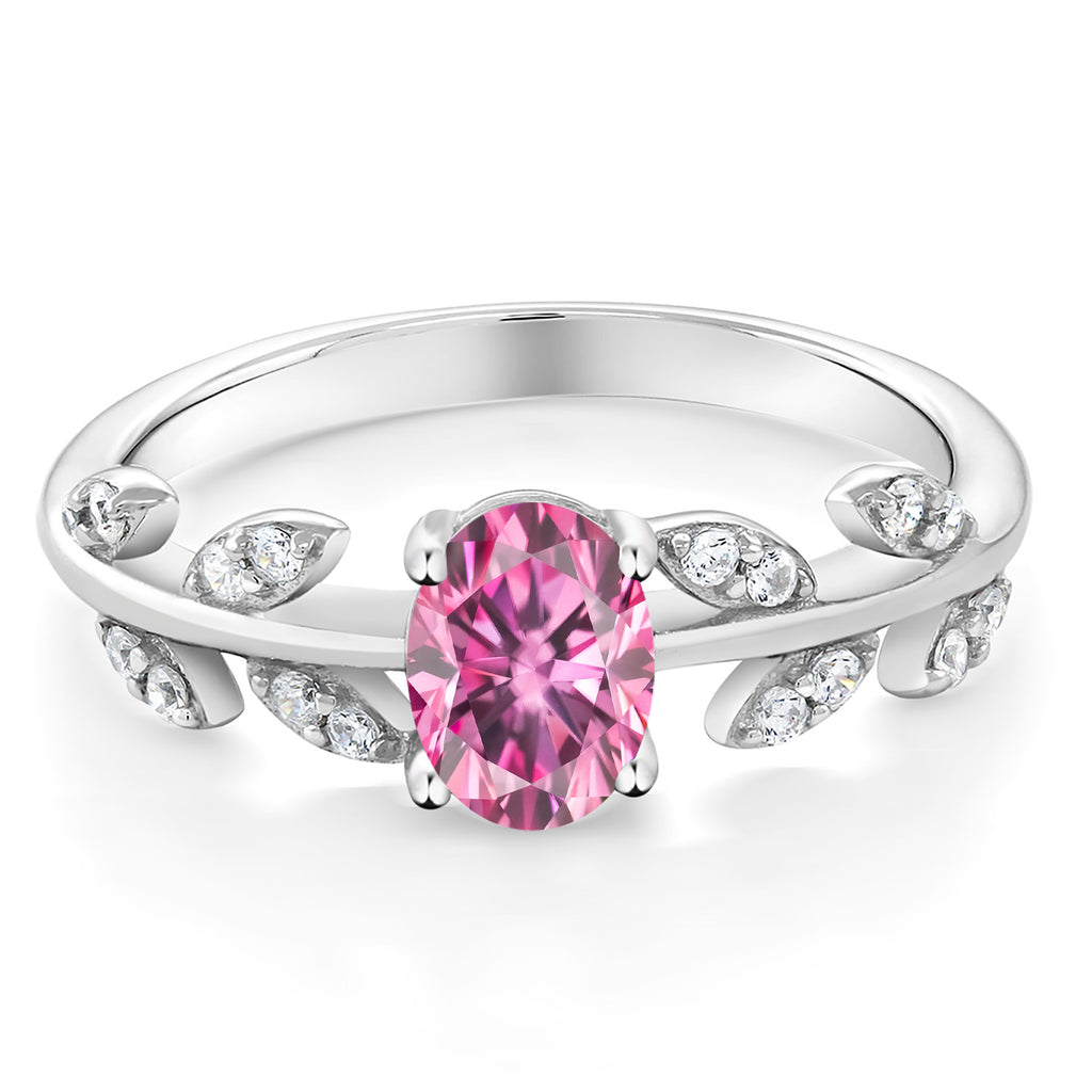 Pink Moissanite - April_7_Ring in 925 Sterling Silver