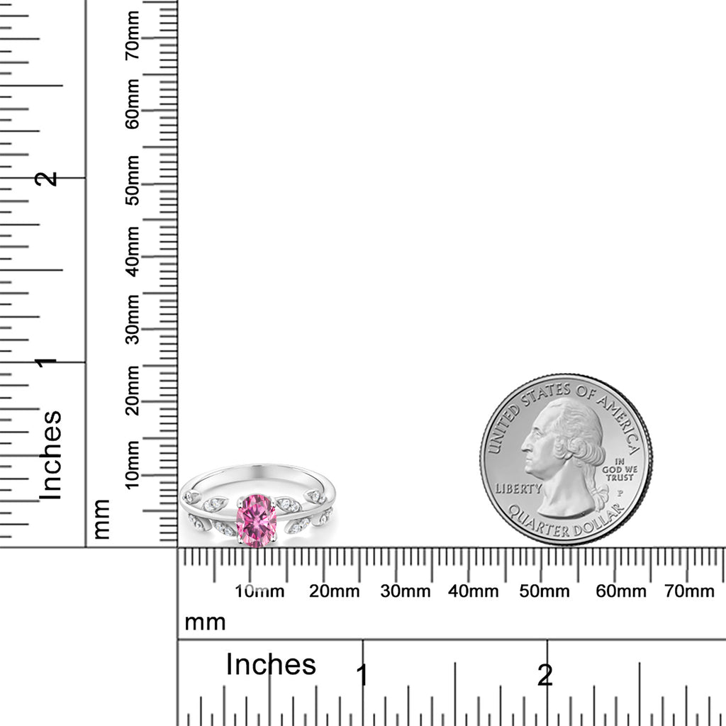Pink Moissanite - April_7_Ring in 925 Sterling Silver