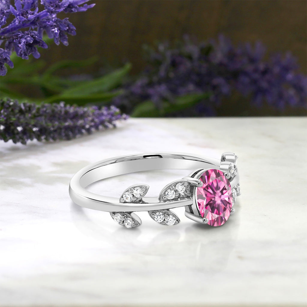 Pink Moissanite - April_7_Ring in 925 Sterling Silver