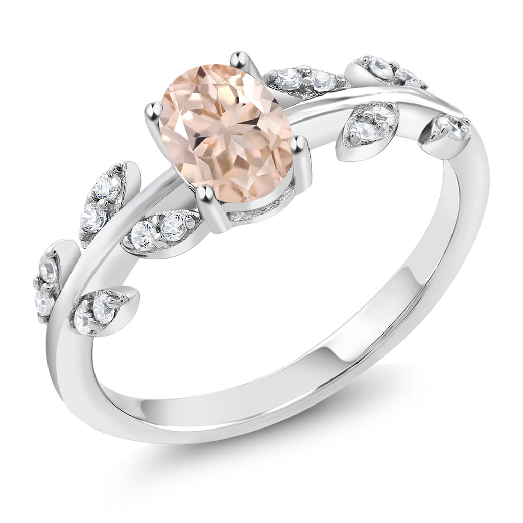 Morganite - October_8_Ring in 925 Sterling Silver