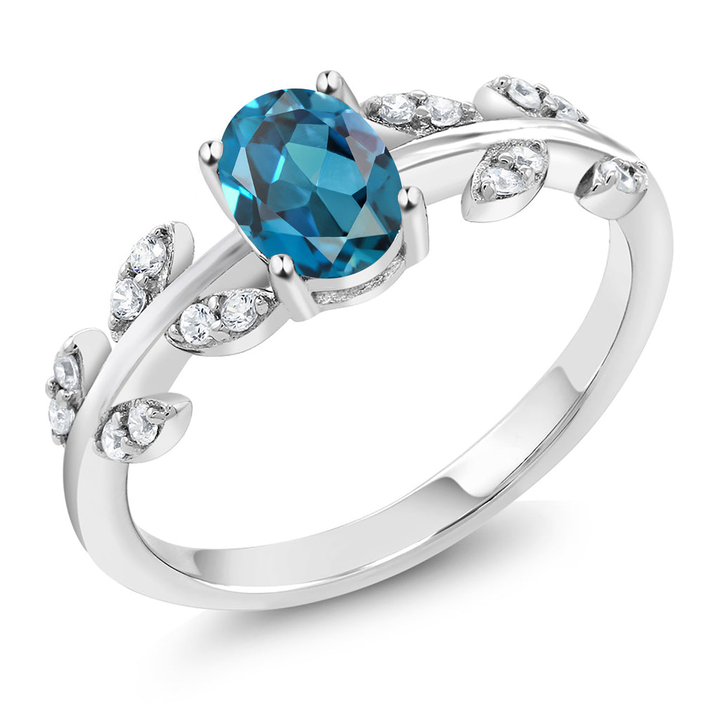 London Blue Topaz - November_8_Ring in 925 Sterling Silver