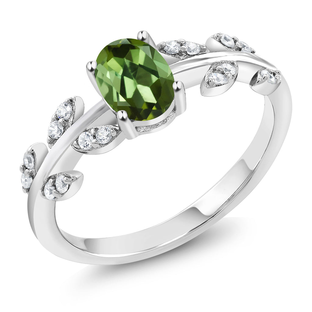 Green Tourmaline - October_8_Ring in 925 Sterling Silver