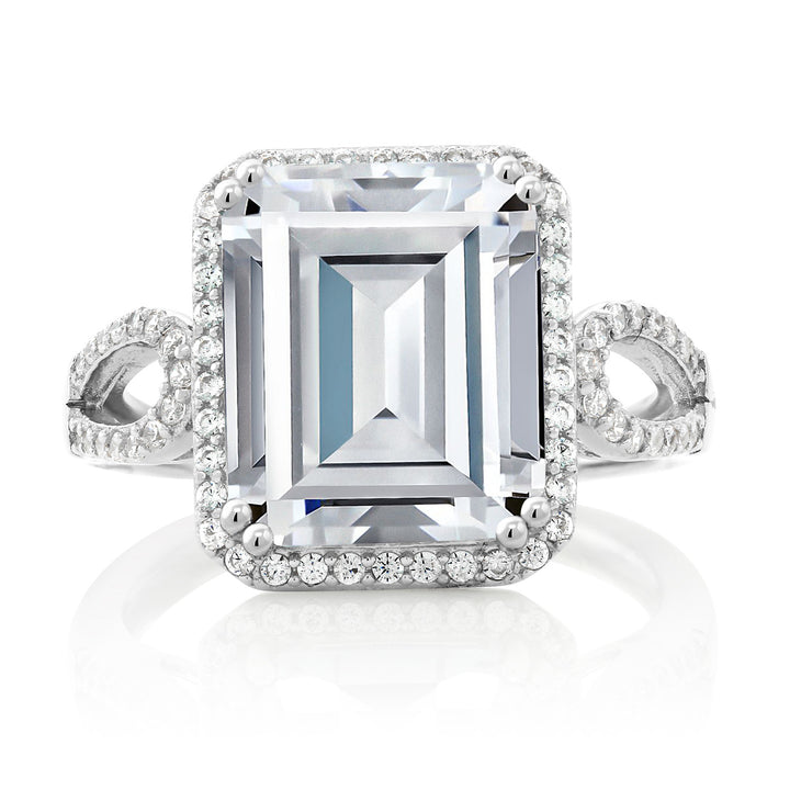 Moissanite and Zirconia_5_Ring in 925 Sterling Silver