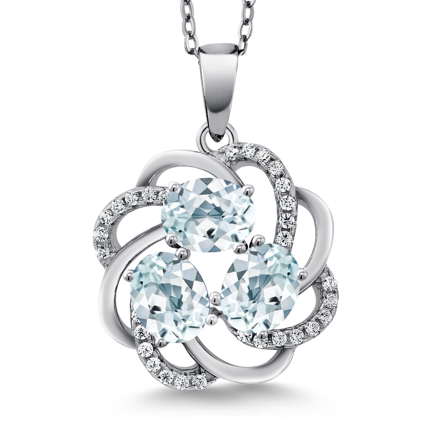 Aquamarine - March_Pendant in 925 Sterling Silver