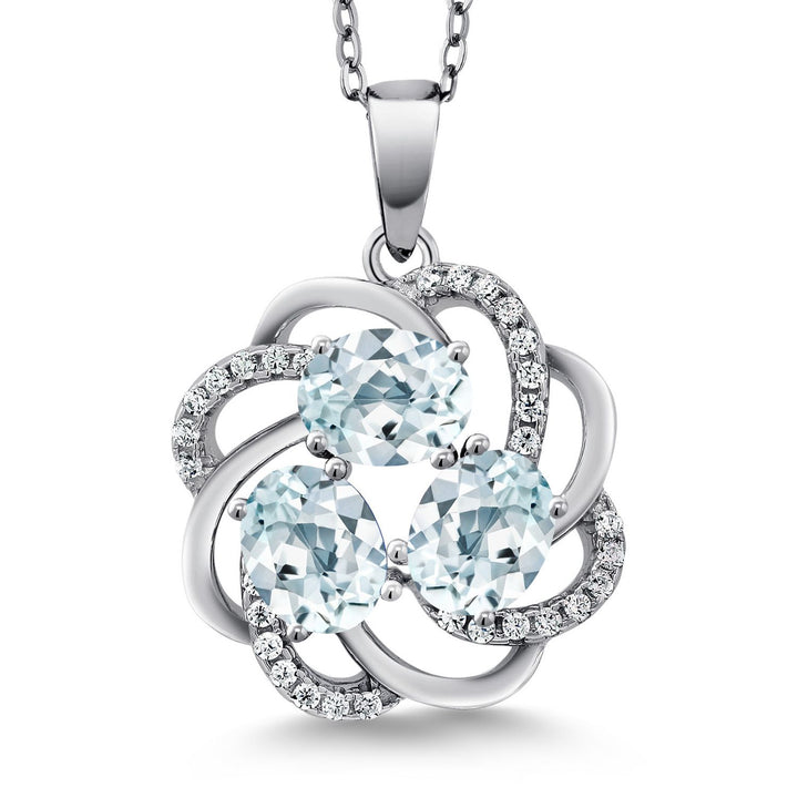 Aquamarine - March_Pendant in 925 Sterling Silver