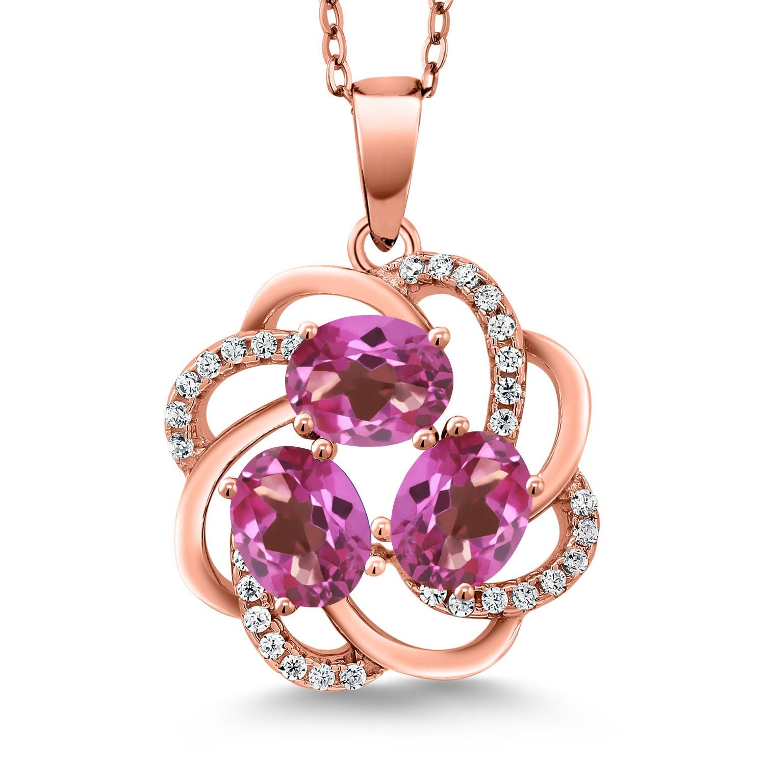 Pink Mystic Topaz_Pendant in 925 Rose Gold Plated Silver