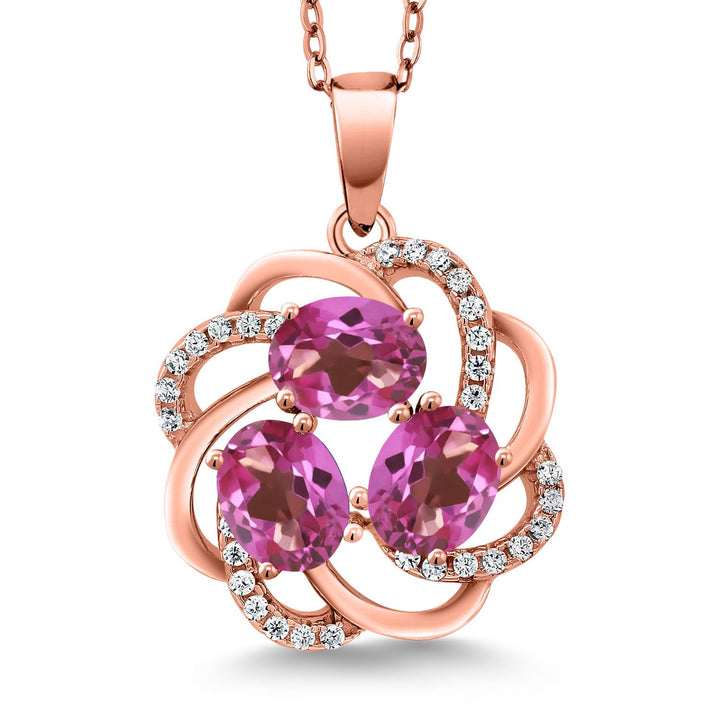 Pink Mystic Topaz_Pendant in 925 Rose Gold Plated Silver
