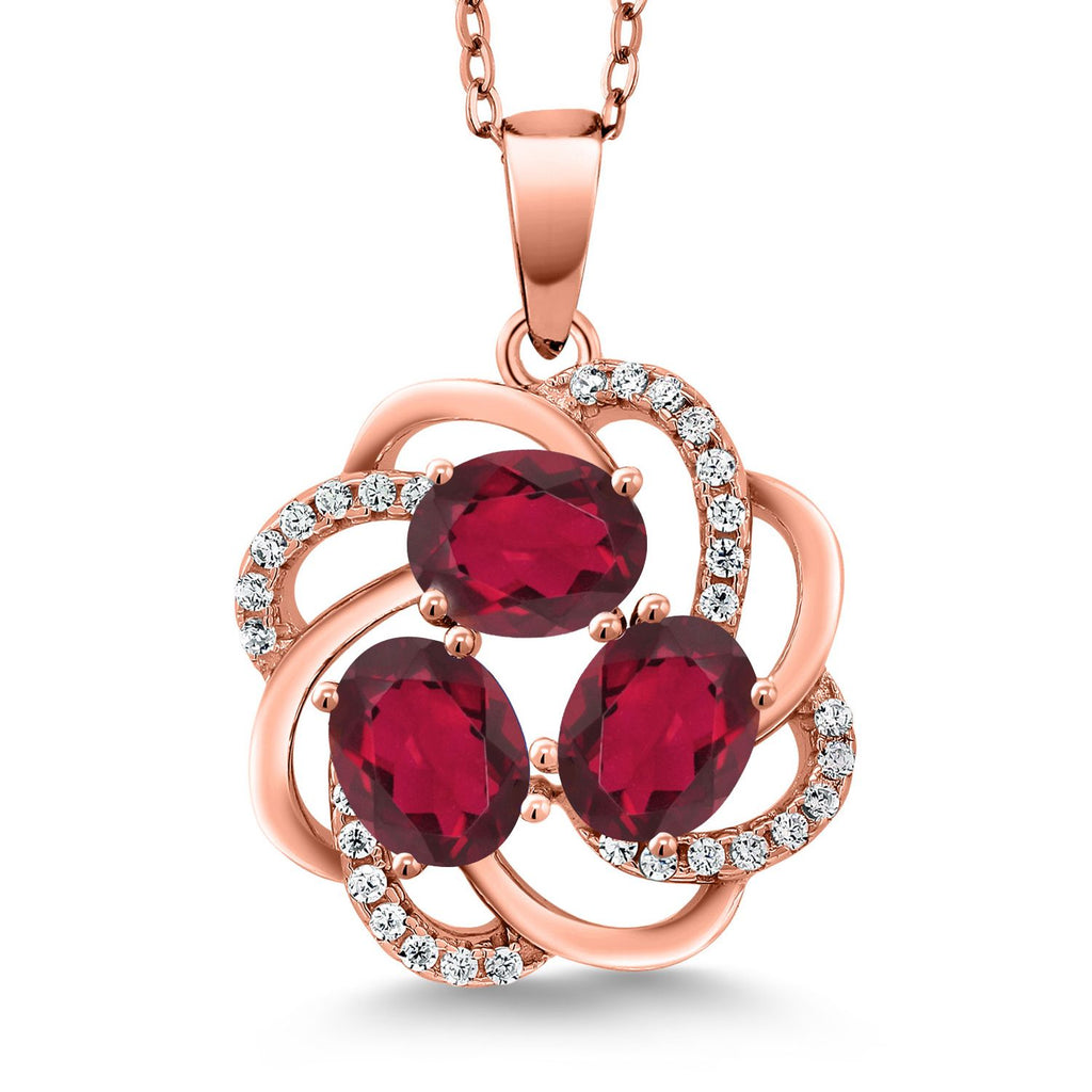 Ruby Red Mystic Topaz_Pendant in 925 Rose Gold Plated Silver