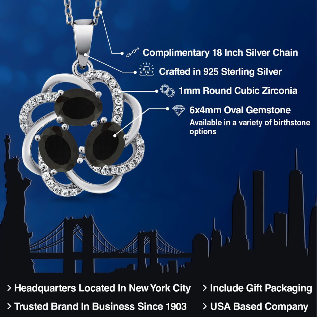 Onyx - December_Pendant in 925 Sterling Silver