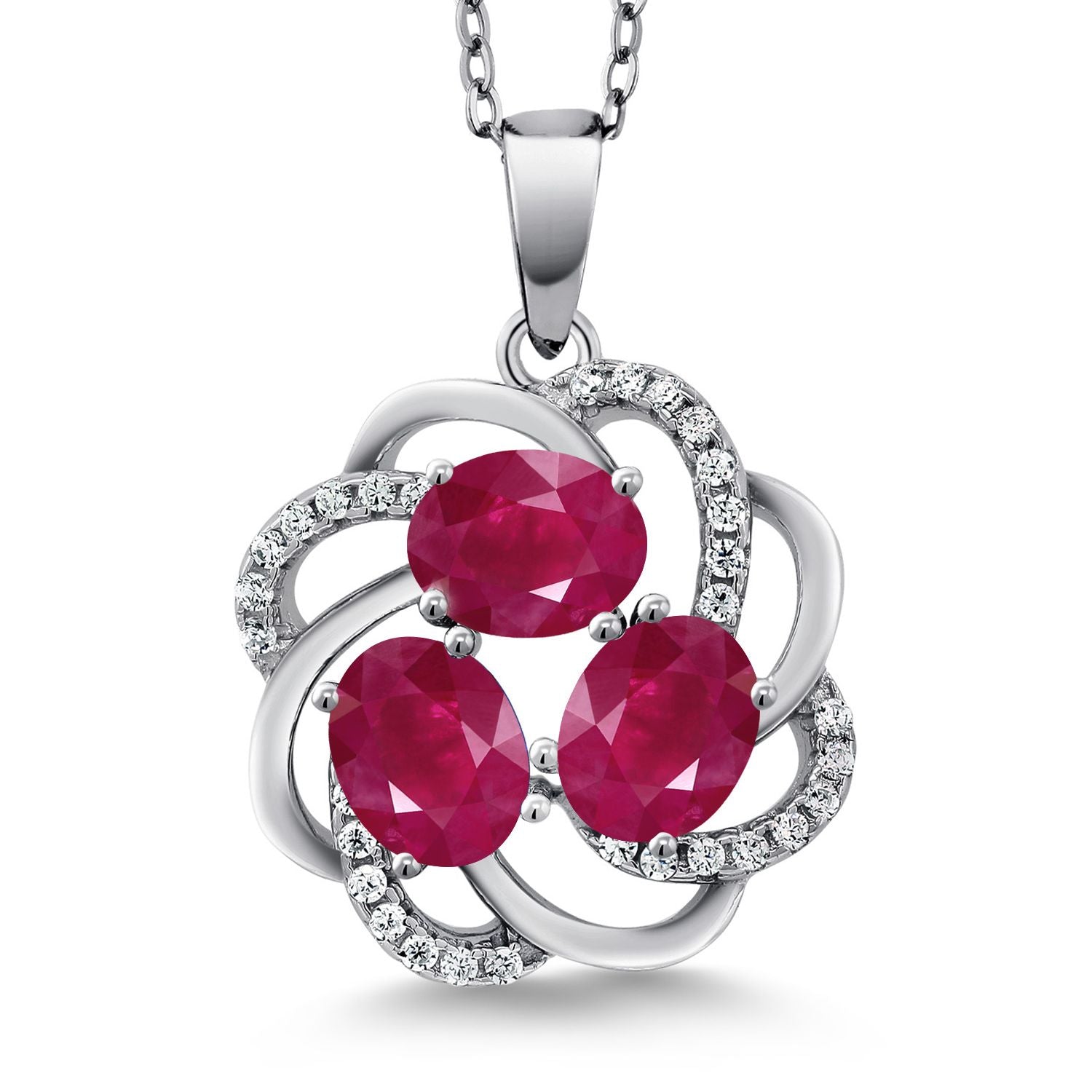 Ruby - July_Pendant in 925 Sterling Silver