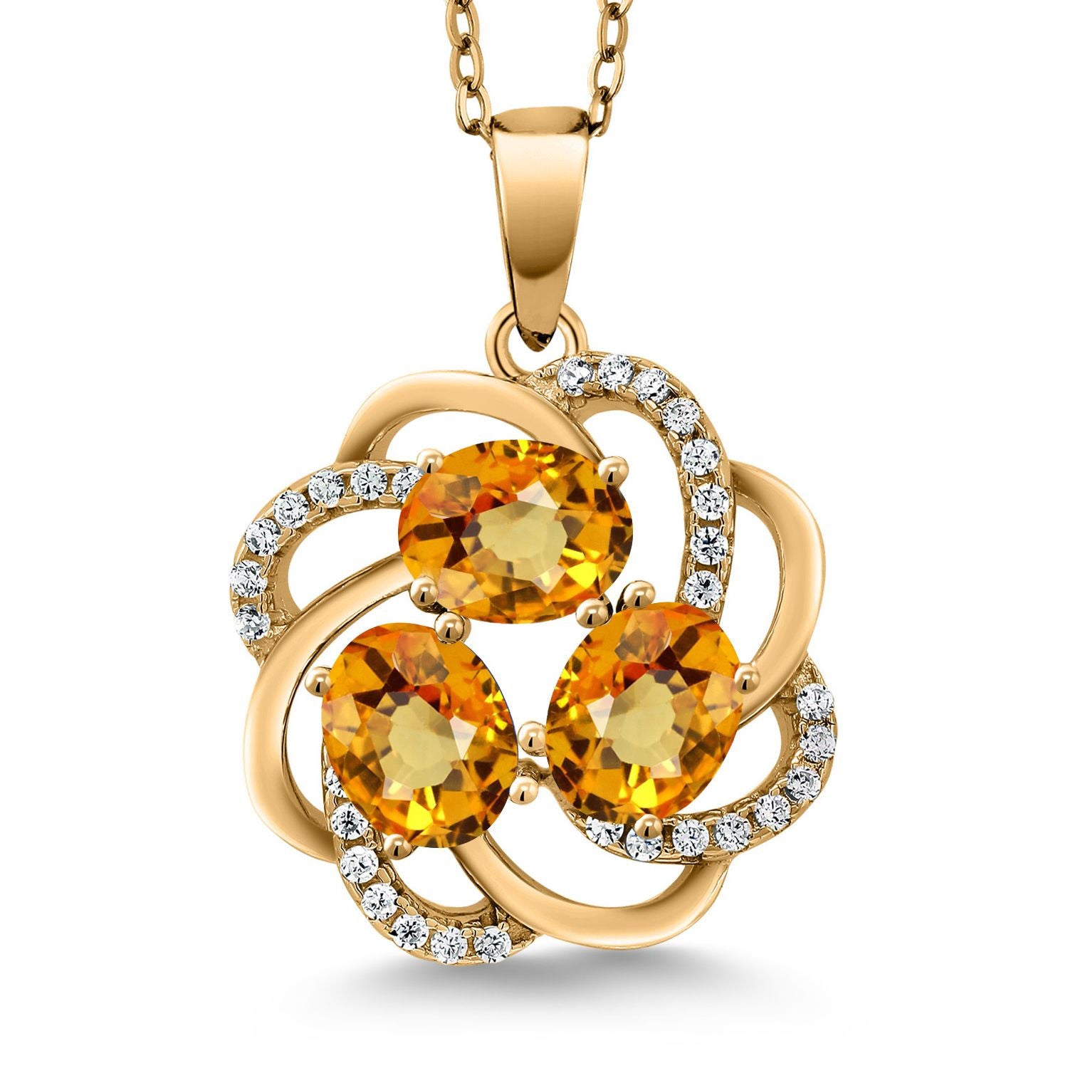 Yellow Sapphire - September_Pendant in 925 Yellow Gold Plated Silver