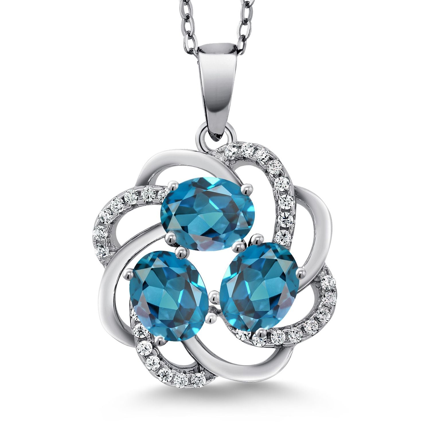 London Blue Topaz - November_Pendant in 925 Sterling Silver
