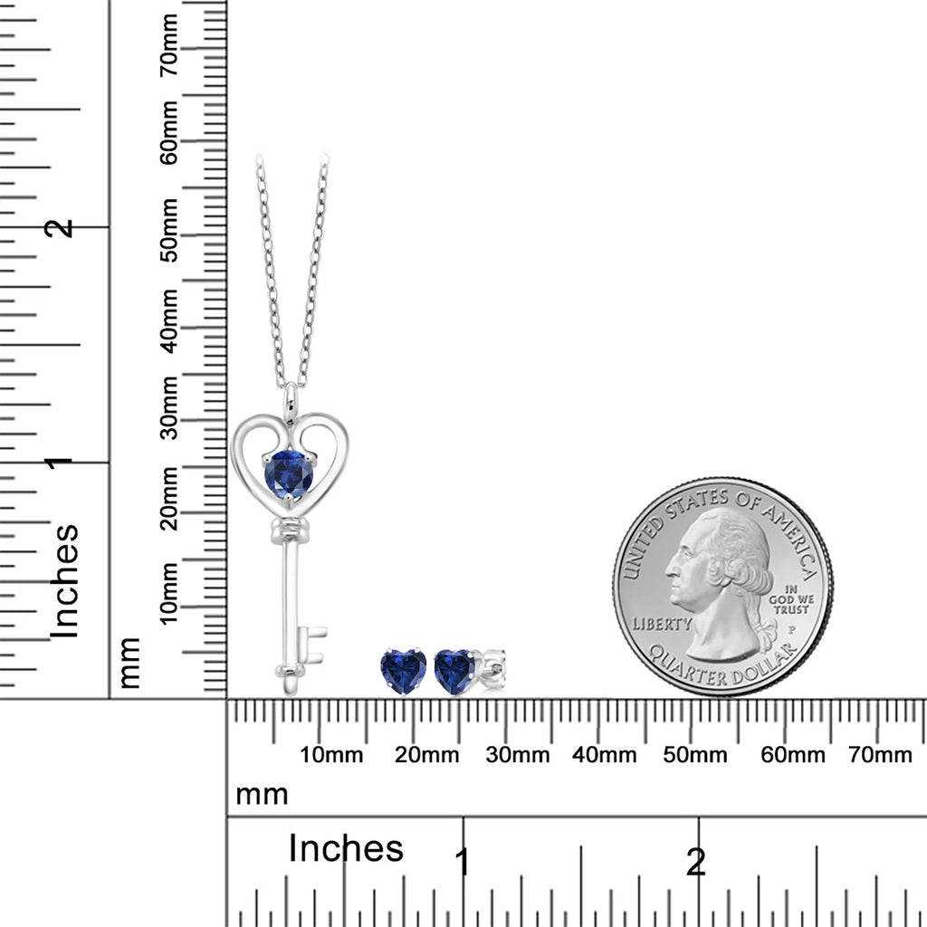 Pendant Earrings Set in 925 Sterling Silver