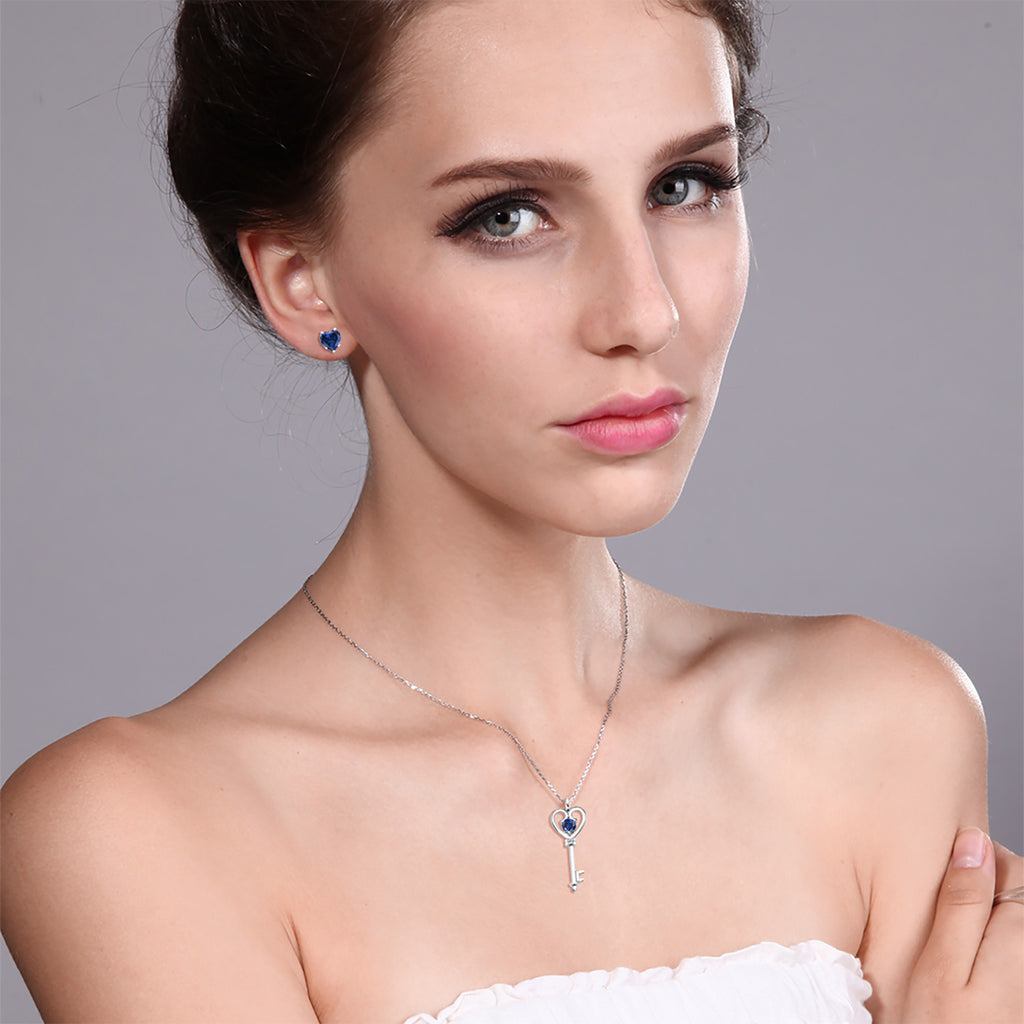 Pendant Earrings Set in 925 Sterling Silver