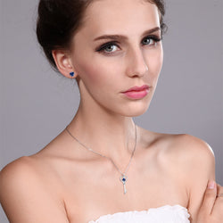 Pendant Earrings Set in 925 Sterling Silver