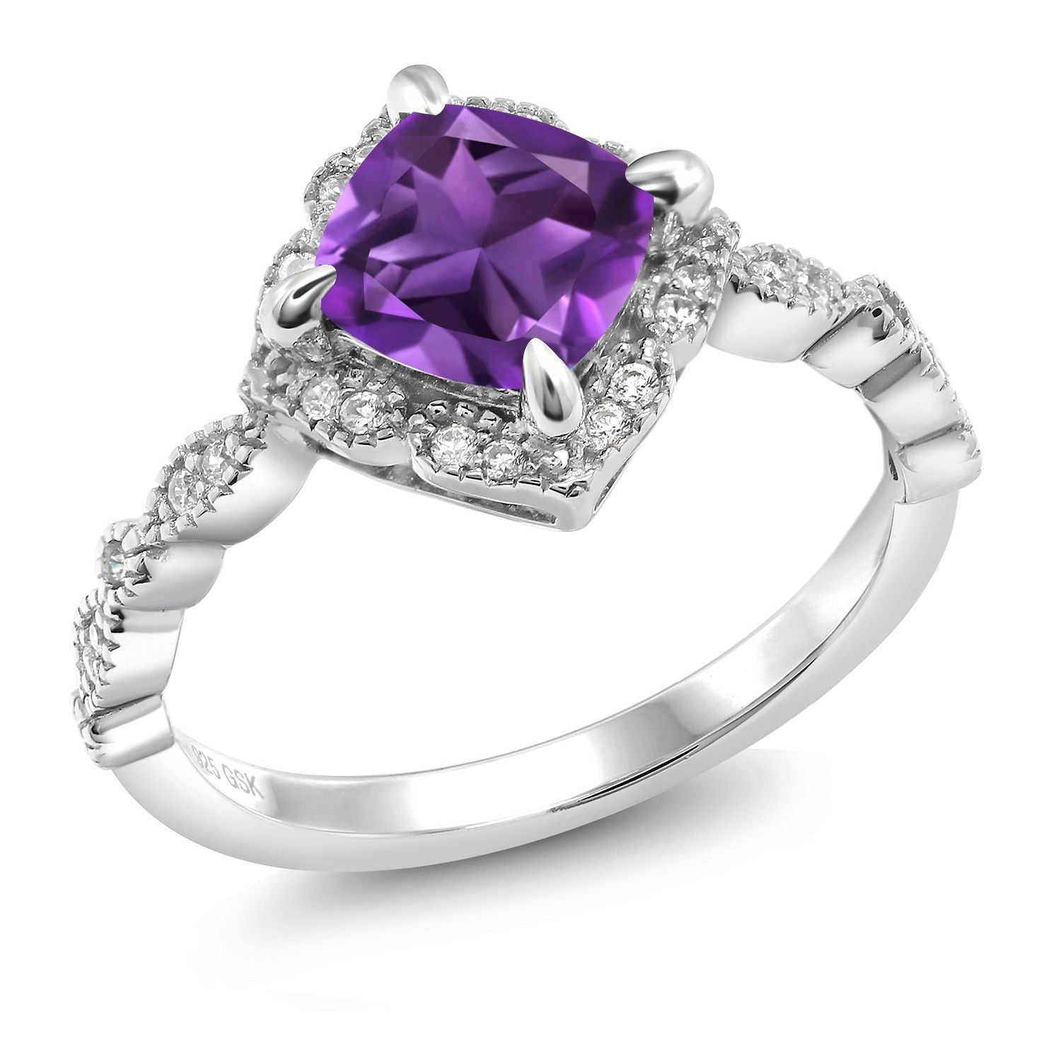 Amethyst - February_6_Ring in 925 Sterling Silver