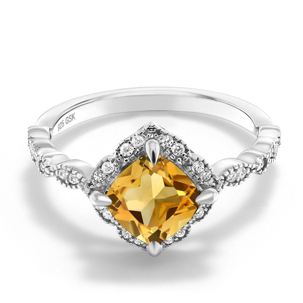 Citrine - November_8_Ring in 925 Sterling Silver