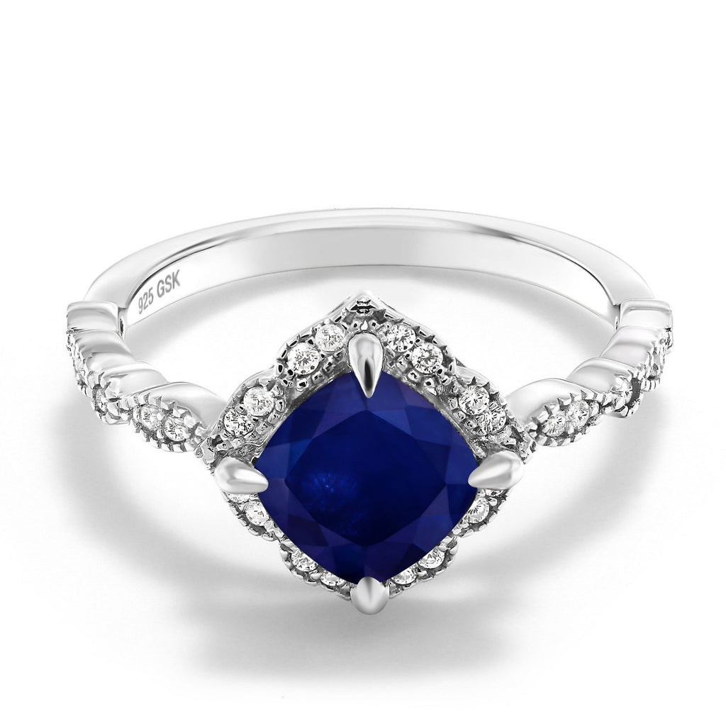 Blue Sapphire - September_7_Ring in 925 Sterling Silver