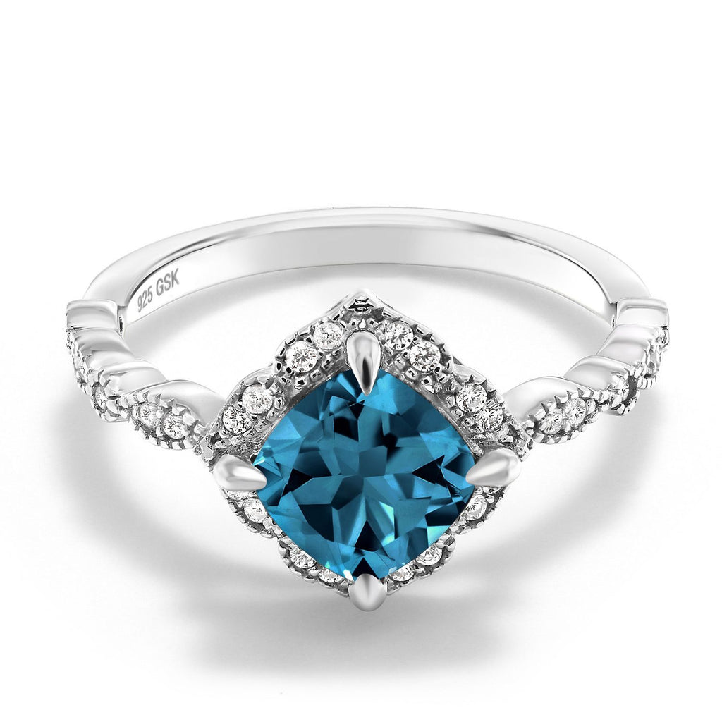 London Blue Topaz - November_6_Ring in 925 Sterling Silver