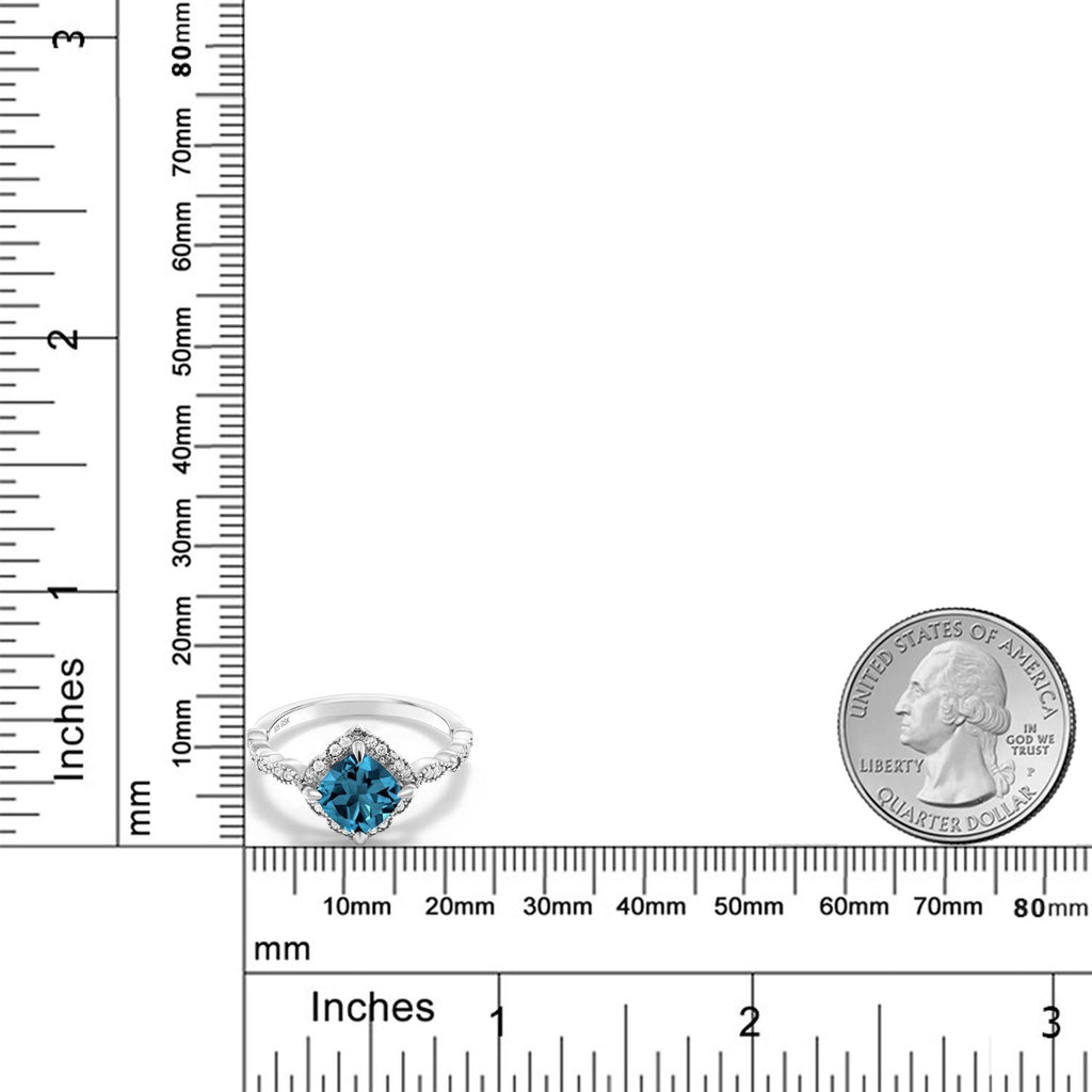 London Blue Topaz - November_6_Ring in 925 Sterling Silver