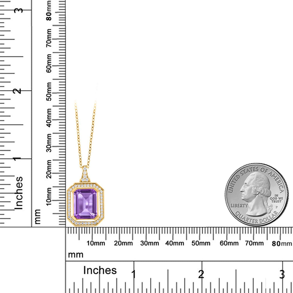 Amethyst - February_Pendant in 925 Yellow Gold Plated Silver