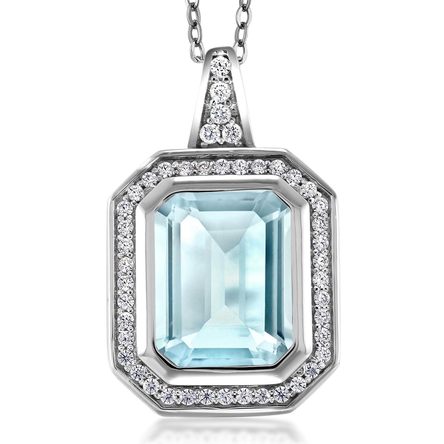 Sky Blue Topaz - November_Pendant in 925 Sterling Silver