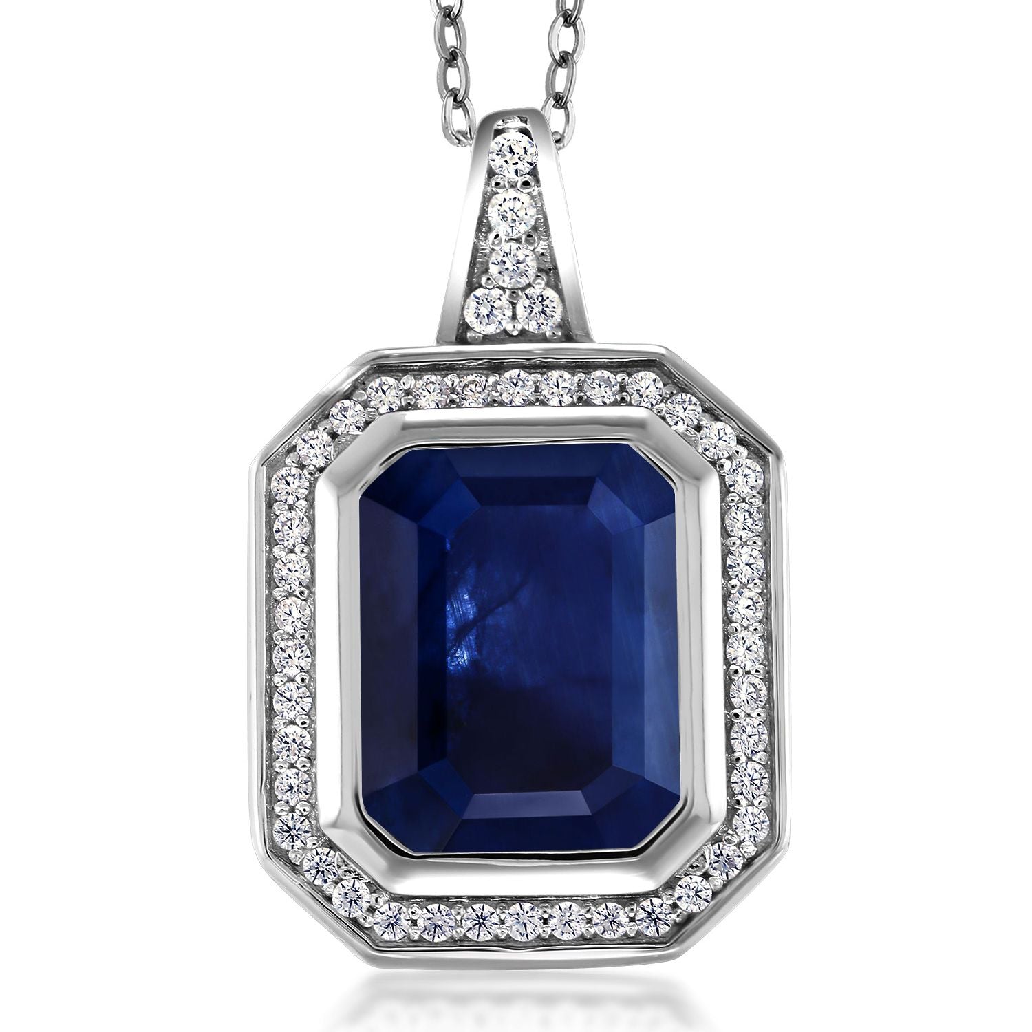 Sapphire - September_Pendant in 925 Sterling Silver